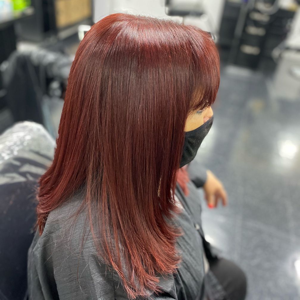 Vivid red hair color